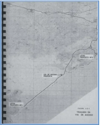 Figura 4  –  Dois locais selecionados para abrigar usinas nucleares na Jureia (1974) 