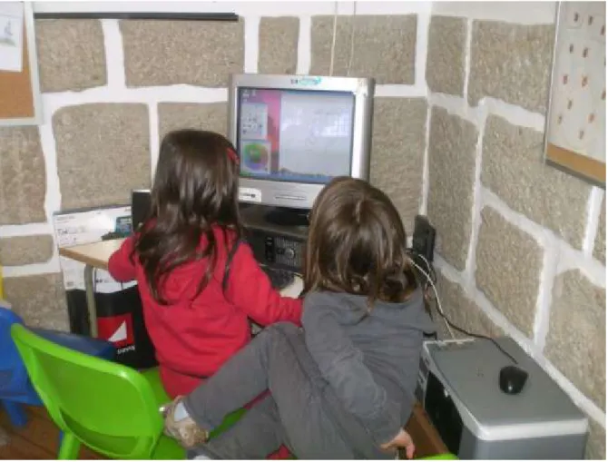 Figure 1: Photograph of the children using the computer