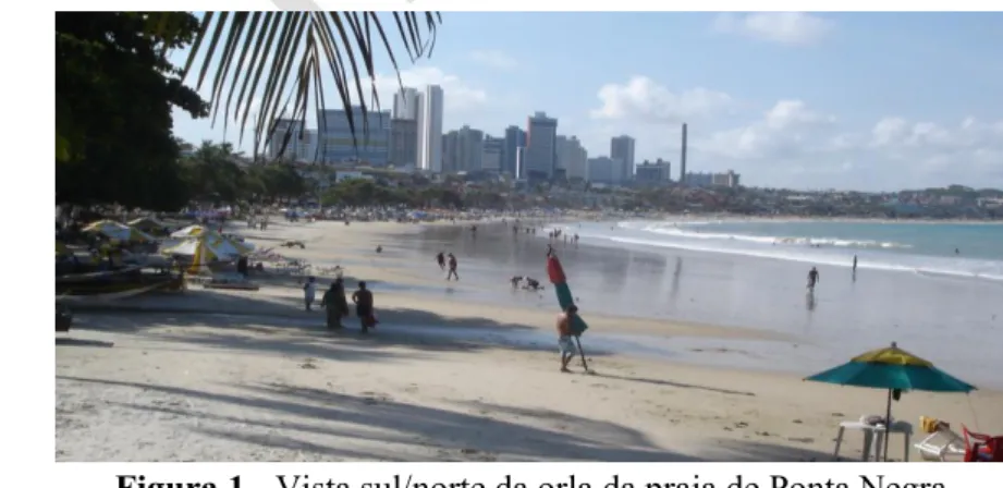 Figura 1 - Vista sul/norte da orla da praia de Ponta Negra.