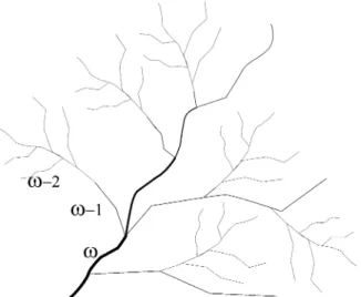 Figure 4.1. Hierarchical flow architecture in a river basin. Streams of order  i – 1 are tributaries of streams of order 