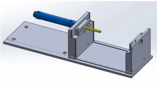 Figura 2.6 - Base e suportes da mesa linear 