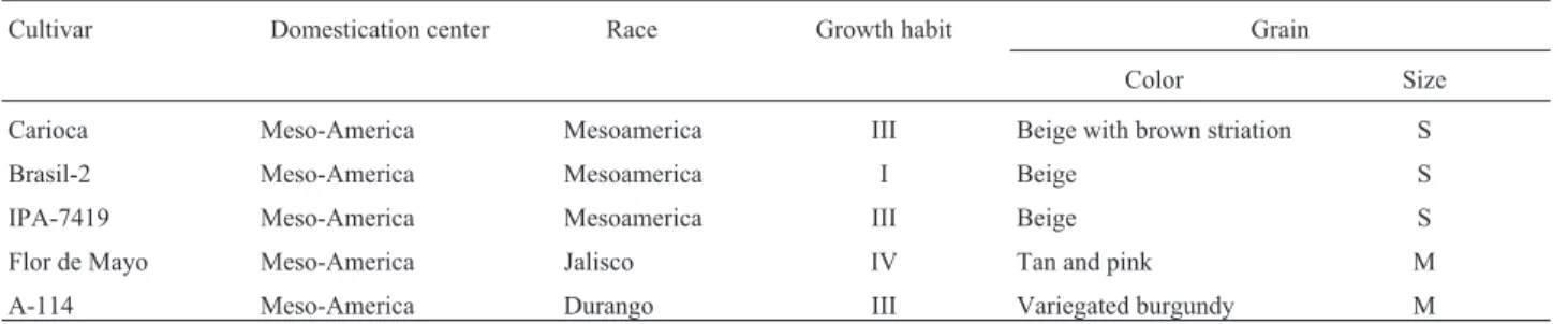 Table I - Traits of common bean cultivars used in the cross.