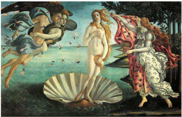 Fig. 10. Sandro Botticelli, O Nascimento de Vênus, pintura em têmpera. 