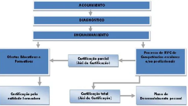 Figura 1 – Fluxograma das etapas de intervenção nos CNO´s (Gomes e  Simões, 2007)