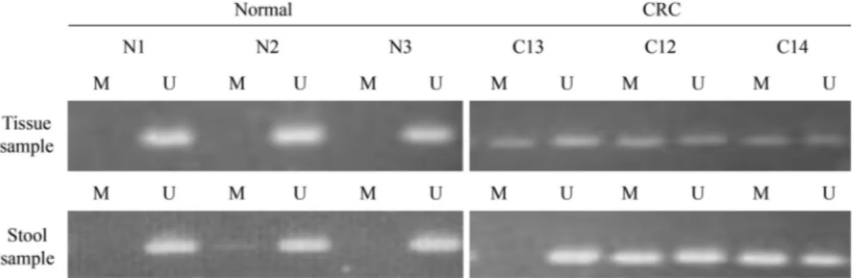 Figure 3 - The repeatability of using fecal DNA methylation status to identify CRC progression