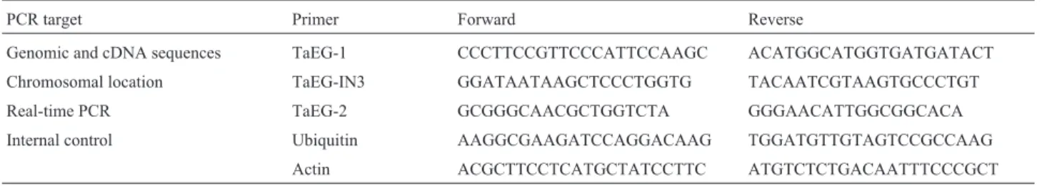 Table 1 - Primers used in this study.