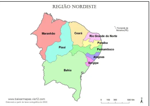 Figura 2 – Mapa região Nordeste Brasil 