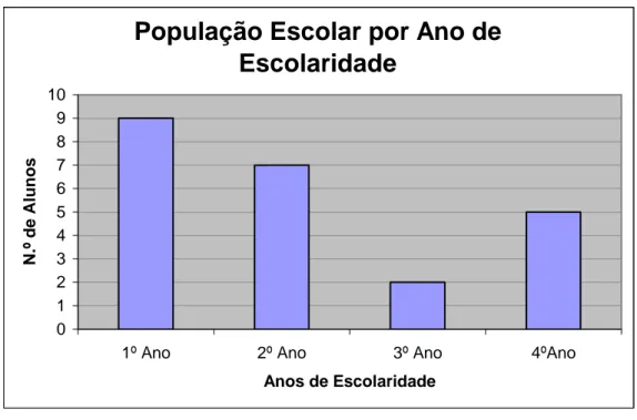 Gráfico 1 – Distribuição da população escolar por anos de escolaridade 