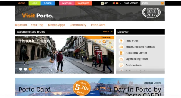 Figura 6: Website do Visit Porto 