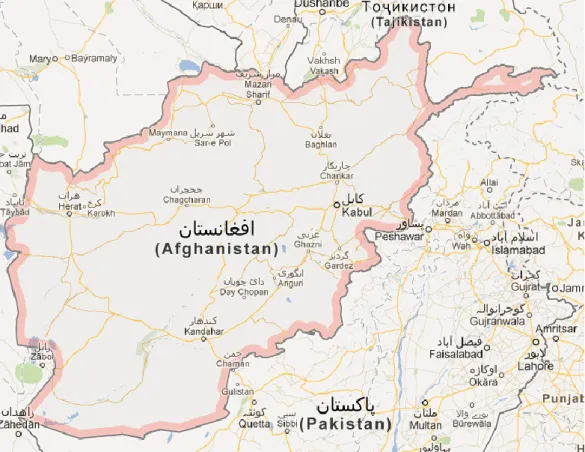 Figura 5: Mapa do Afeganistão   Fonte: (Mapas Google, 2012) 