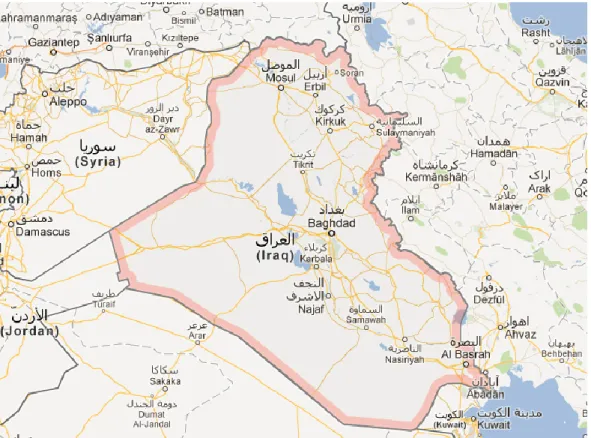 Figura 7: Mapa do Iraque  Fonte: (Google Mapas, 2012) 