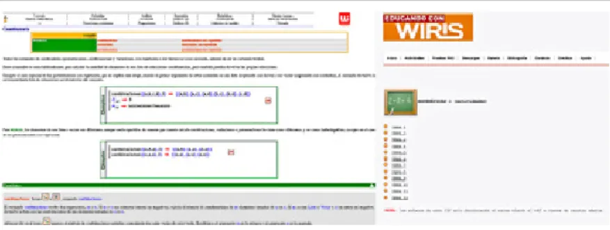 Figura 2. Aplicação do software WIRIS em Matemática Ciências Socias I