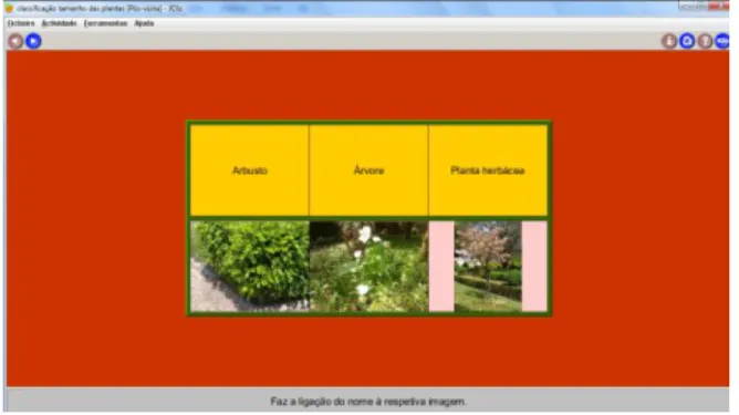 FIGURA 20 – INTERFACE DA TAREFA 3, CORRESPONDÊNCIA ENTRE TIPO DE PLANTA E IMAGEM. 