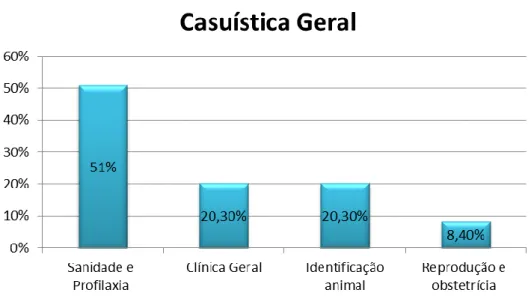 Gráfico 4 – Casuística por áreas de intervenção, expresso em frequência relativa (FR)