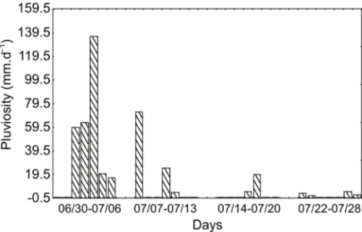 Figure 2. Rainfall during the studied period.