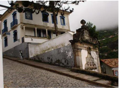 FOTO 4: Localização da casa de Silva Pinto em Ouro Preto -   Vista de Vila Rica, 1820, de Armand Julien Pallière 