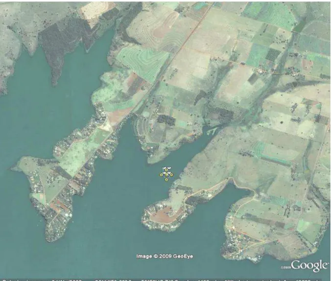 Figura 5: Localização da piscicultura A3 no município de Santa Fé do Sul, SP (Fonte: Ministério  da Pesca e Aquicultura, setembro de 2009)