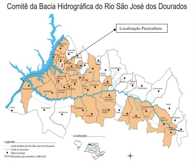 Figura 6: Bacia Hidrográfica do Rio São José dos Dourados (Fonte: Comitê da Bacia do Rio São  José dos Dourados)