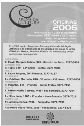 Figura 1 – Flyer divulgação do Curso Arena 2006 