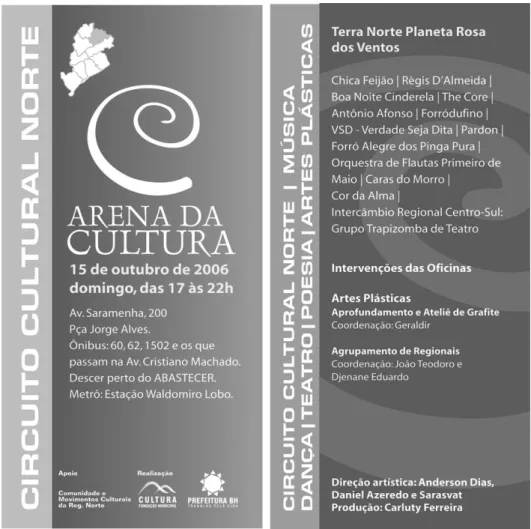 Figura 5 – Flyer divulgação do Circuito Cultural Regional Norte realizado em 15/10/2006