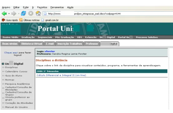 Fig. 4.2 – Página de entrada co curso