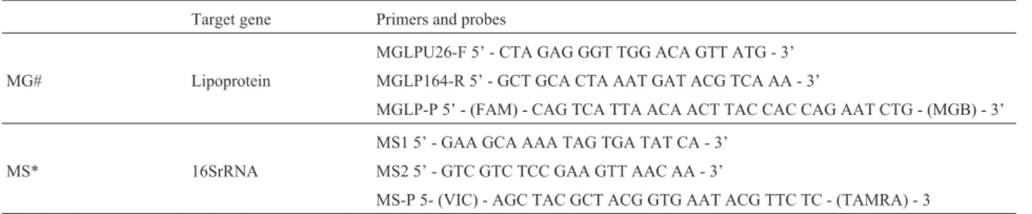 Table 1 - Primers and probes used in Multiplex MGMS.