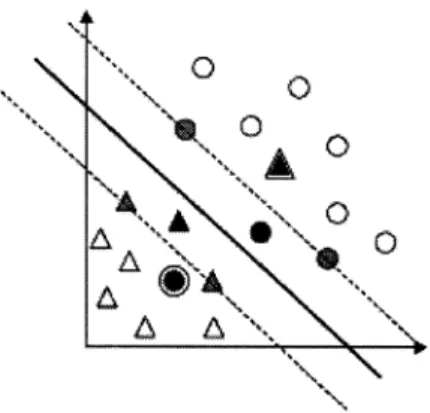 Figura  2.12:  SVM's  Suaves, onde  os objectos  cinzentos  são tolerados devido