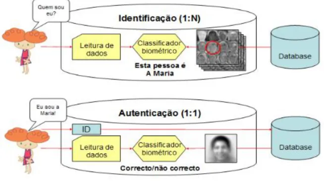 Figura 1- Identificação e autenticação (Bastos, 2008) 