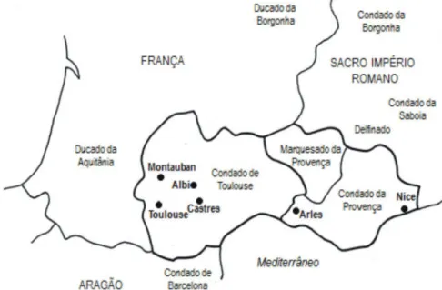 Figura 3. Sul de França em 1209