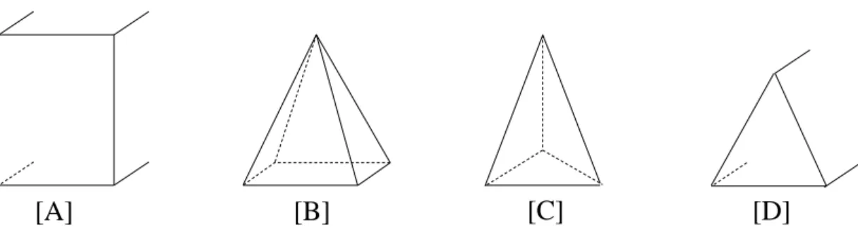 Figura 2.8: Quatro geometrias utilizadas na partição de domínios tridimensionais, para aplicação do MEF
