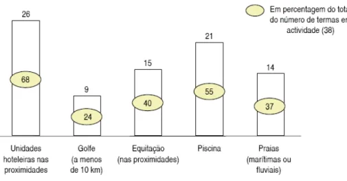 Gráfico 2: Equipamentos complementares existentes nas termas em actividade (2006) 