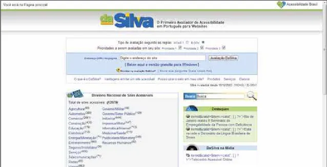 Figura 2: Primeira página do website www.dasilva.org.br           