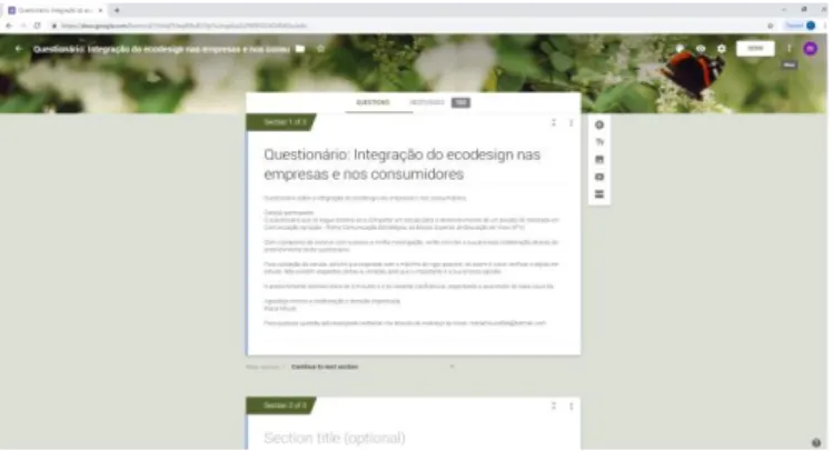 Figura 2 – Plataforma GoogleForms 