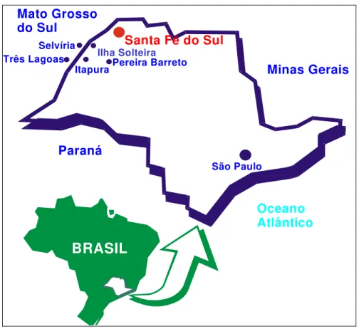 Figura 4.1 – Localização da cidade de Santa Fé do Sul  Fonte: adaptado da CETESB, 2000
