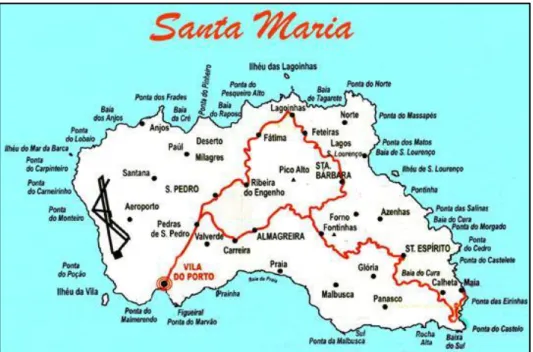 Figura 4.Mapa da Ilha de Santa Maria (Google imagens 