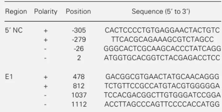 Table 1 - Sequence and genomic location of the oligonucleotides used as PCR primers.