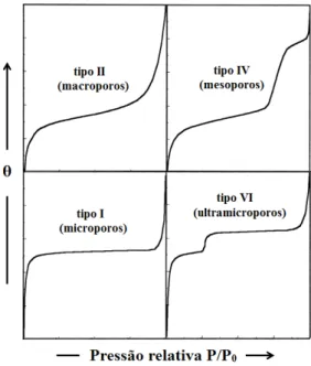 Figura 5.1.A classificação BDDT dos diferentes tipos de isotérmicas de adsorção mais  comuns exibido por superfícies de catalisadores [1]