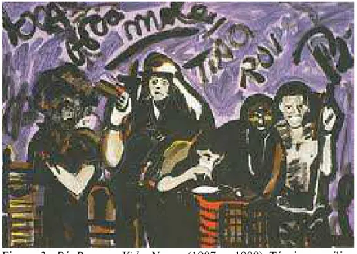 Figura  3:  Pó   Branco,   Vida   Negra  (1987   –   1988)   Técnica:   acrílica sobre tela Dimensão: 109 x 152 cm.