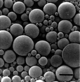 Figure 1 - Scanning electronic photomicrograph of PLGA  mi-crospheres obtained by the  mul-tiple emulsion W/O/W method.
