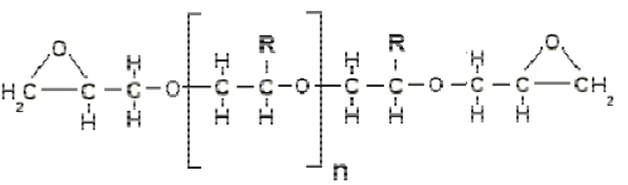 Figura 8 – Estrutura química das resinas epóxi flexíveis (SILAEX QUÍMICA LTDA, 1985). 