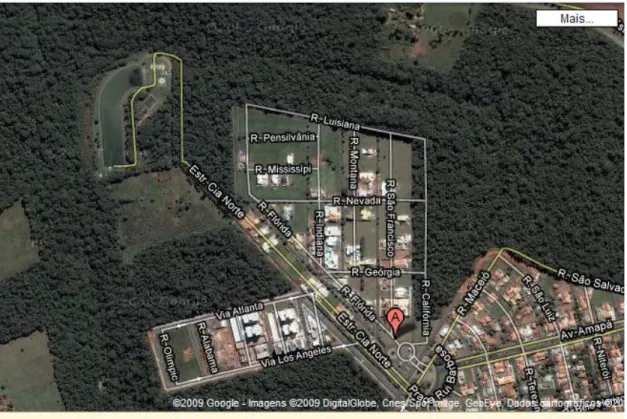 Figura 2: Foto aérea parcial de Cianorte, com destaque para o condomínio fechado Century Park