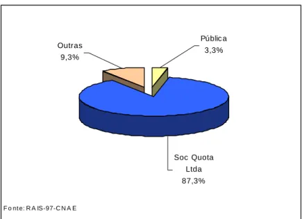 GRÁFICO 1: Distribuição das empresas de ônibus por natureza jurídica. 