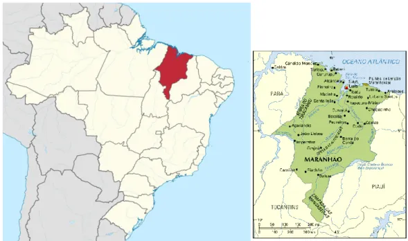 Figura 1.1 – Localização do estado do Maranhão (Brasil) 