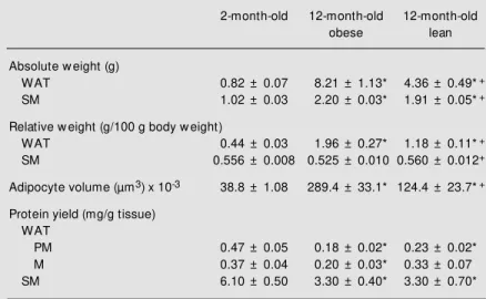 Table 1. Characteristics of 2-month-old, 12-month-old obese, and 12-month-old lean rats.