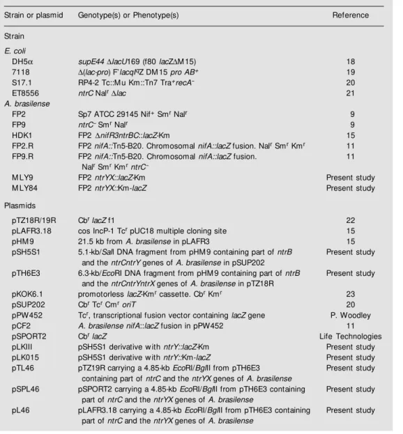 Table 1. Bacterial strains and plasmids.