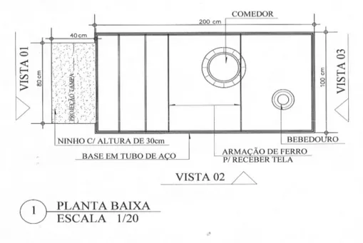 FIGURA 2 – Aviário movel – planta baixa  Fonte: VELOSO, 2009.