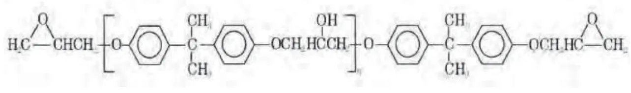 Figura 9: estrutura química de uma resina epóxi diglicidil éter do bisfenol-A (DGEBA) (retirado de  NETO; PARDINI, 2006)