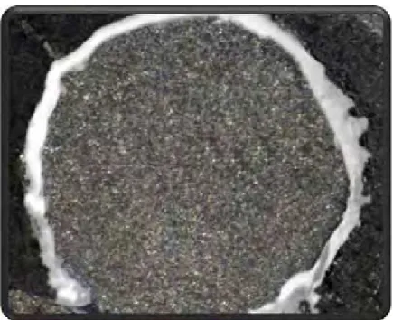 FIGURA 7. Superfície do Ti cp jateada com Al 2 O 3  de 50 µm após o ensaio  de cisalhamento 