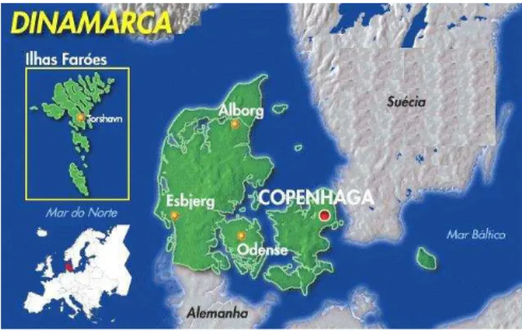 Figura 3.4. Mapa representativo do litoral Dinamarquês. 