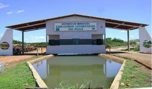 Figura 18 -  Portão de acesso ao Distrito de Irrigação Tabuleiros Litorâneos    Fonte: Majaci Moura da Silva: 2011 